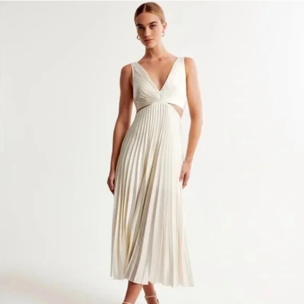 Abercrombie & Fitch Cream Midi Dress